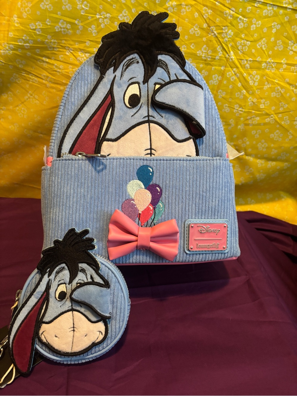 Loungefly NWT Eeyore Backpack with matching coin purse